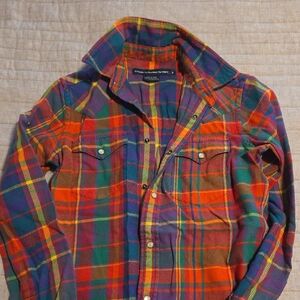 Colorful Plaid Button-Up Shirt